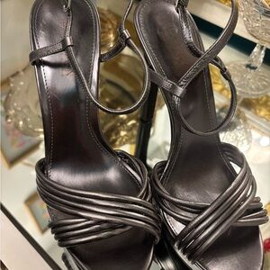 Lauren Ralph Lauren Silver and Black Stiletto Heels
